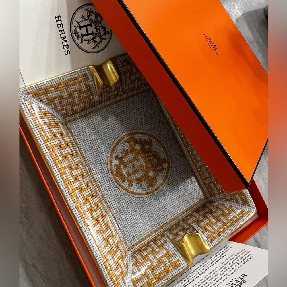 Mosaique au 24 gold ashtray - with box